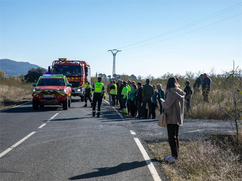  Rettungskräfte sind am Unfallort im Einsatz