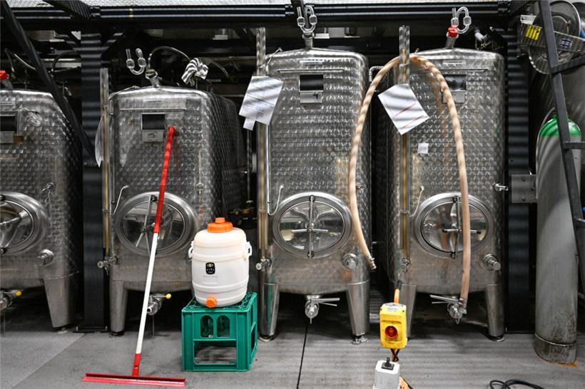 1.500 Liter Most aus unserer Parzelle haben wir in einen Edelstahltank gefüllt
