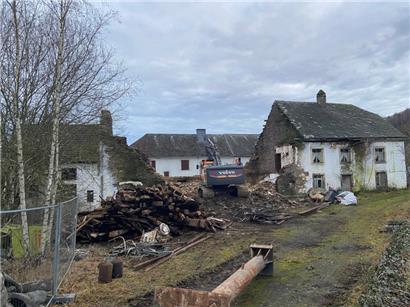 16. Dezember 2025: Sechs Wochen nach dem Zusammenbruch des Scheunendachs bot sich dieses Bild
