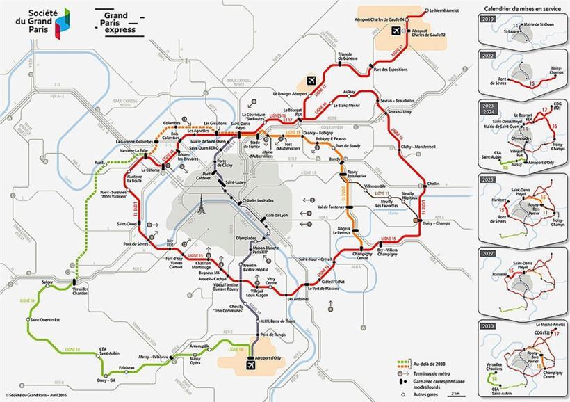 200 Kilometer zusätzliche Metrostrecke soll es durch das Projekt „Grand Paris Express“ geben
