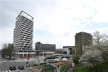 20230418, Differdange, Illustration Centre Ville, Tour Gravity, Centre Commercial Opkorn, Foto: Editpress/Julien Garroy
