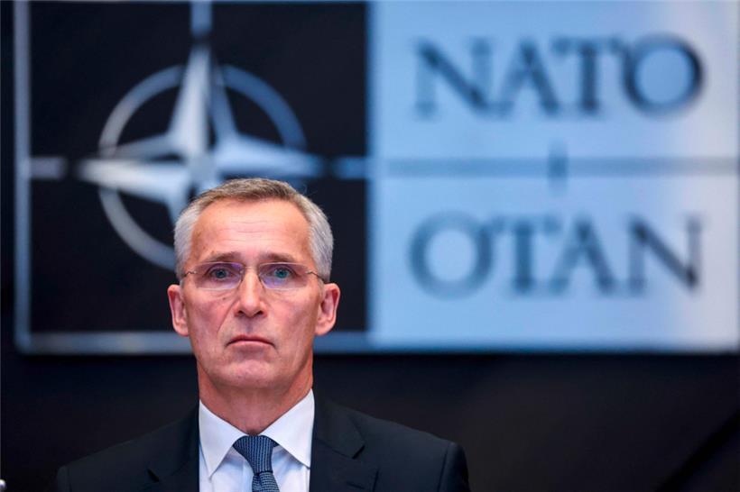 24. Februar 2022: NATO-Generalsekretär Jens Stoltenberg nimmt an einer Videokonferenz zur russischen Invasion in der Ukraine teil
