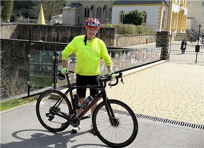 7,5 Mal um die Erde: Asselborn mit seinem Rennrad am Donnerstag in Marienthal