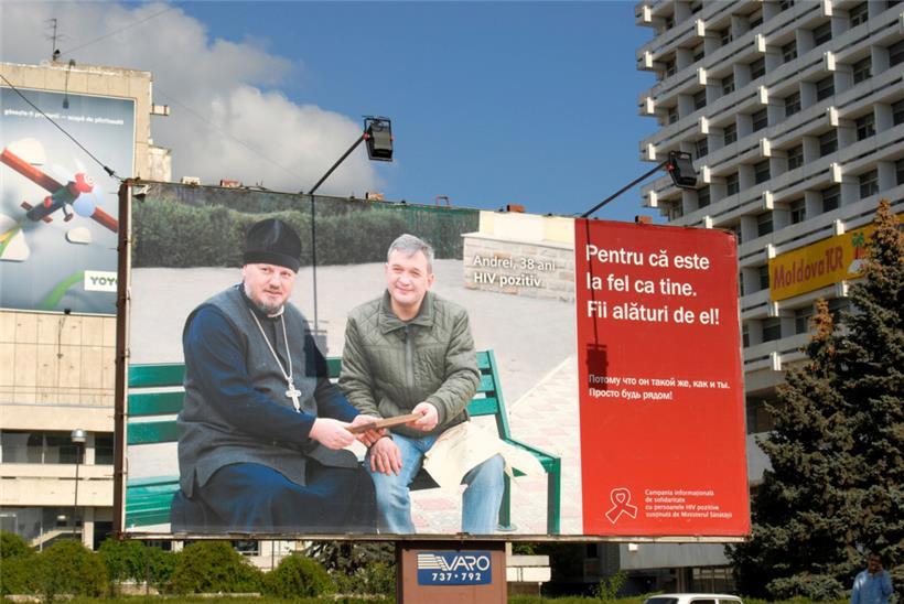 AIDS-Kampagne in der moldawischen Hauptstadt Chisinau
