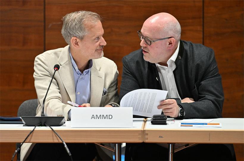 AMMD-Präsident Chris Roller und AMMD-Vizepräsident Carlo Ahlborn bei der Quadripartite in Düdelingen Anfang Mai