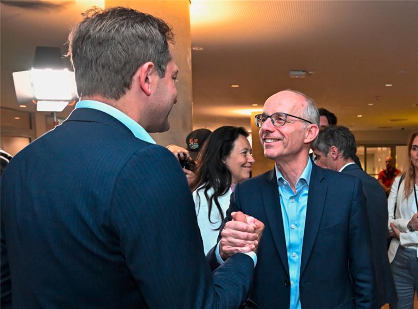 Abgemachte Sache: Christophe Hansen und Luc Frieden nach den Europawahlen
