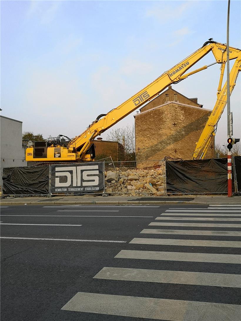 Abriss in der rue de l’Aciérie in Bonneweg
