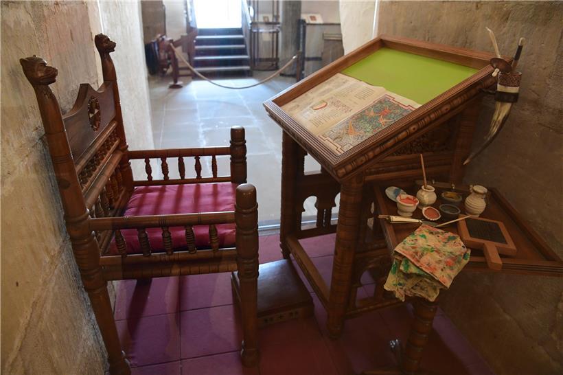 Abteimuseum: So könnte ein Arbeitsplatz in Willibrords Schreibstube ausgesehen h...