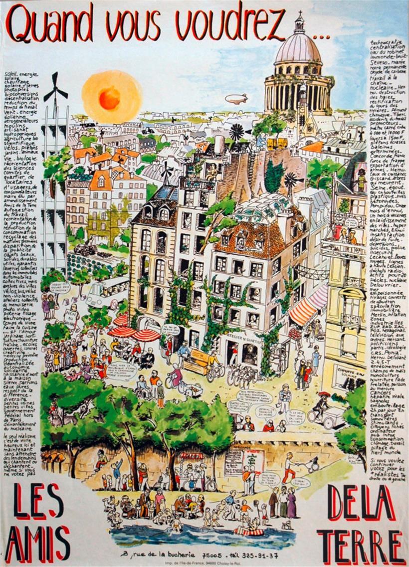 Affiche des premiers écologistes qui se sont présentés à une élection communale à Paris dans les années 70
