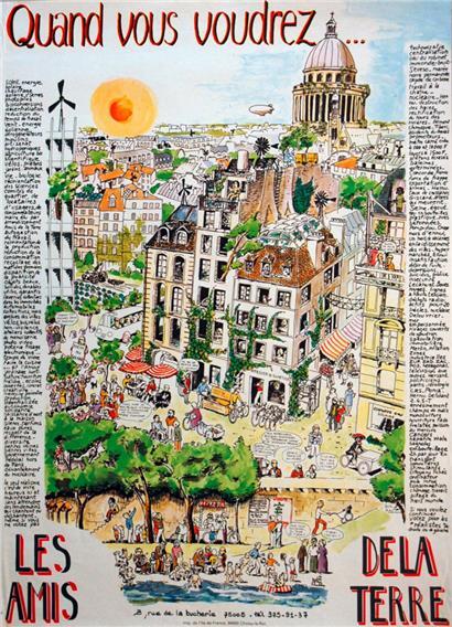 Affiche des premiers écologistes qui se sont présentés à une élection communale à Paris dans les années 70
