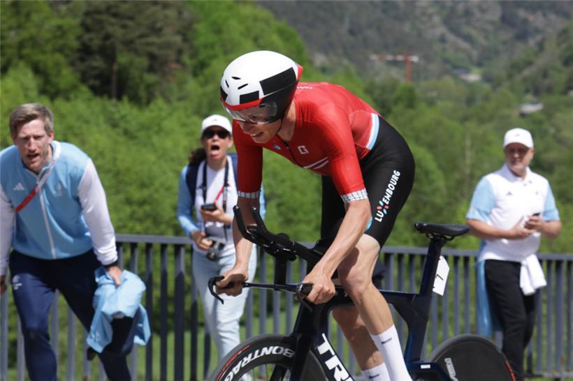 Alex Kirsch wurde beim Zeitfahren der Spiele der kleinen Länder Zweiter 
