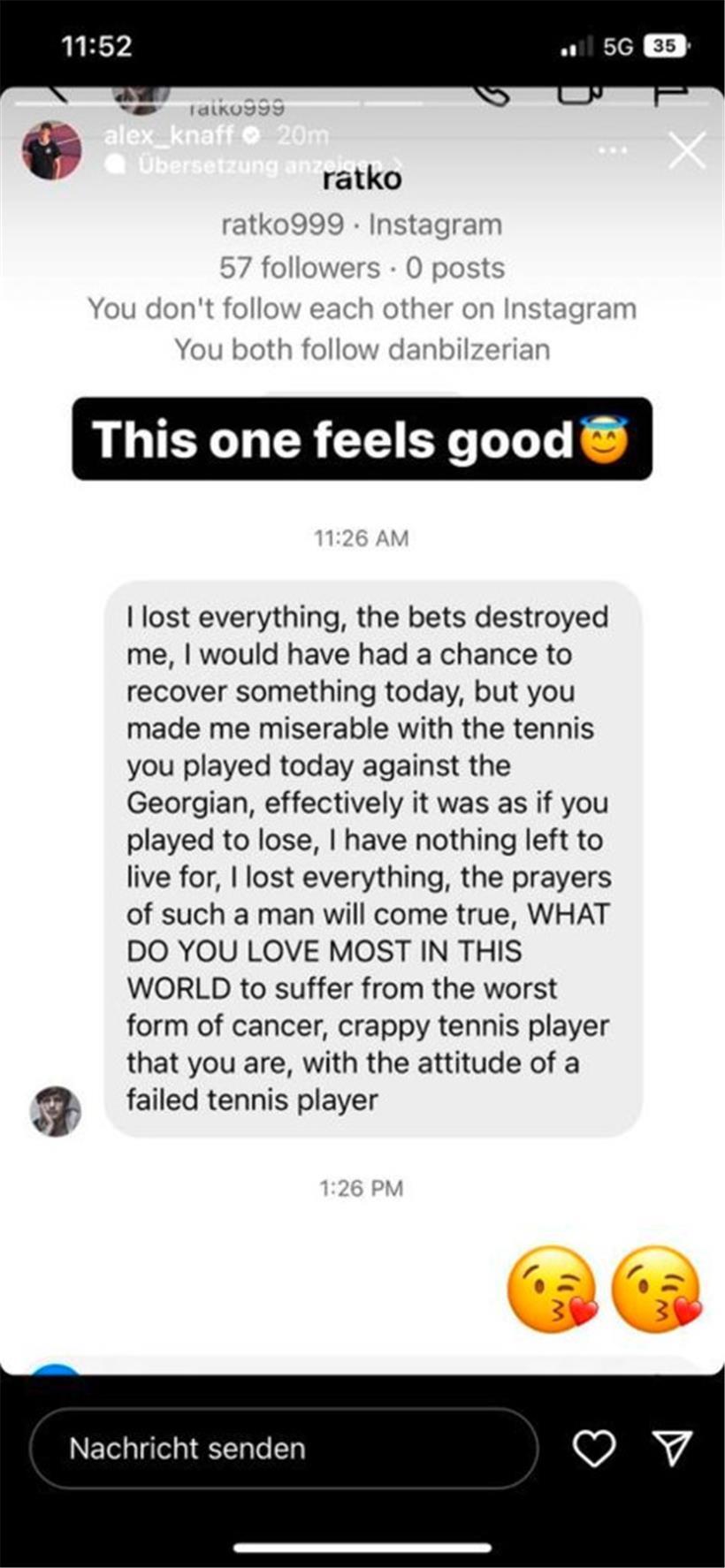 Alex Knaff erhält häufig Hasskommentare von frustrierten Wettern
