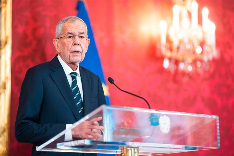 Alexander Van der Bellen, Bundespräsident von Österreich, spricht bei einer Pressekonferenz im September. 
