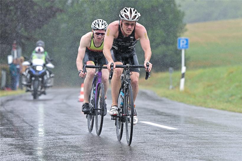 Alles andere als ideale Wetterbedingungen gab es auf dem Radparcours, Yannick Li...