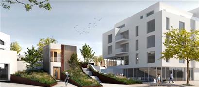 Alles neu: Der Schifflinger Ortskern wird sich 2025 runderneuert mit einem unterirdischen Parkhaus und der darüberliegenden Parkanlage präsentieren  
