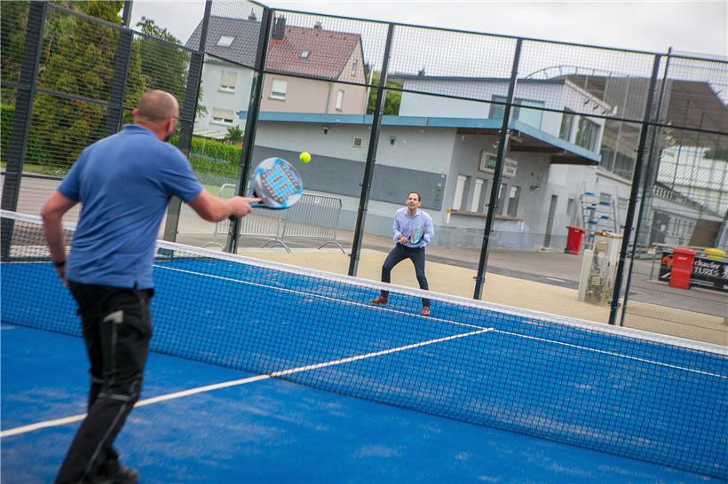 Am Dienstag ist der Padelplatz zum ersten Mal bespielt worden
