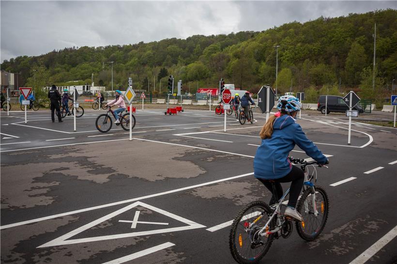 Am Donnerstag hat die erste Klasse im Verkehrsgarten kräftig in die Pedale getreten
