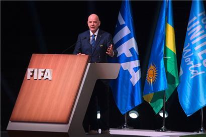 Am Donnerstag sprach FIFA-Chef Gianni Infantino beim Kongress in Kigali
