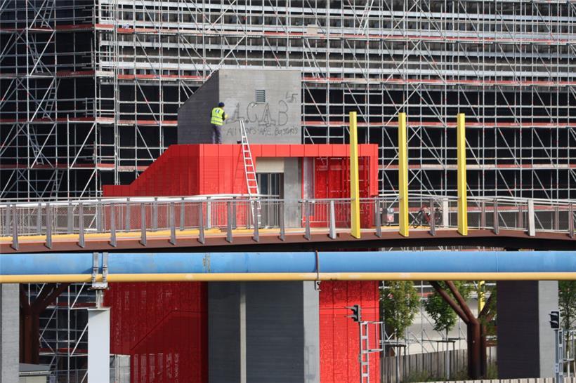 Am Donnerstagmorgen wurde mit der Entfernung begonnen
