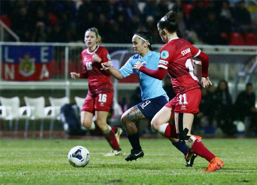 Amy Thompson schoss am Dienstag ihr 30. Länderspieltor
