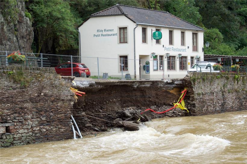 Andauernder Starkregen sorgte im Juli 2021 entlang von Bächen und Flüssen für großen Schaden – unter anderem im Norden des Landes in Vianden
