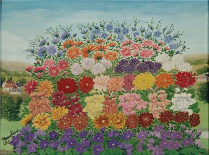 André Bauchant, „Bouquet pour Dina“, 1957, huile sur toile, 50 x 65 cm, collection particulière
