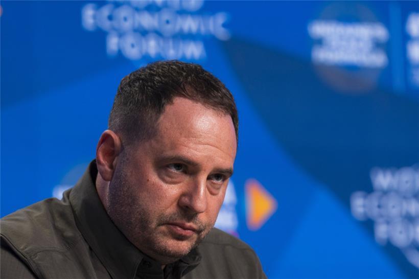 Andrij Jermak, Chef des ukrainischen Präsidialamtes, auf einer Pressekonferenz
