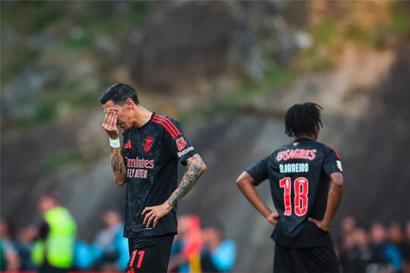 Angel di Maria (l.) und Leandro Barreiro sind enttäuscht. Benfica hat das große Saisonziel nicht erreicht.
