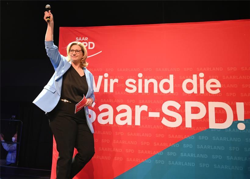 Anke Rehlinger führte die SPD als Spitzenkandidatin zu einem Erdrutschsieg
