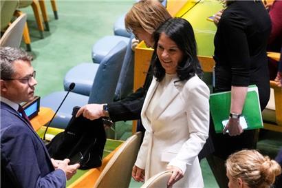 Annalena Baerbock trifft in der Generalversammlung der Vereinten Nationen ein
