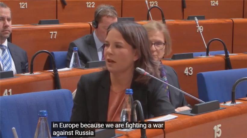 Annalena Baerbock vor dem Europarat Ende Januar
