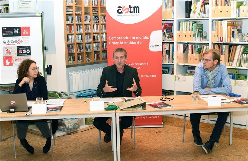 Antoniya Argirova, Michael Lucas und Cédric Reichel von „Action solidarité tiers monde“

