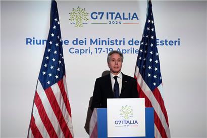 Antony Blinken, Außenminister der USA, spricht beim G7-Außenministertreffen auf der Insel Capri
