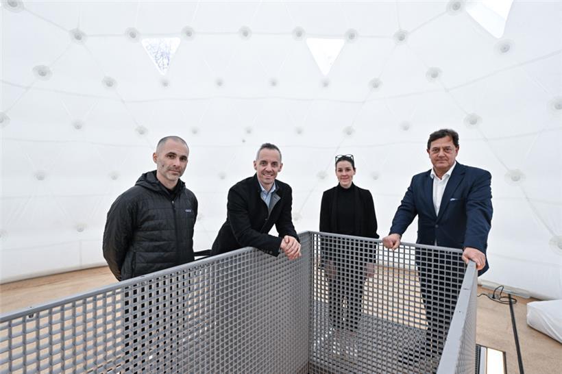 Architekt Philippe Nathan, Bürgermeister Georges Mischo, Architektin Julie Loran...