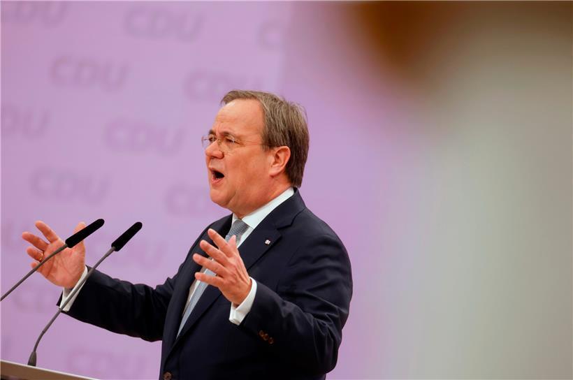 Armin Laschet spricht beim digitalen Bundesparteitag der CDU.
