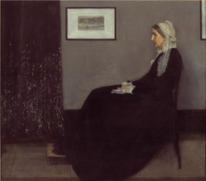 „Arrangement en gris et noir n°1“, ou la mère de l’artiste (1804-1881) en 1871, huile sur toile, Musée d’Orsay

