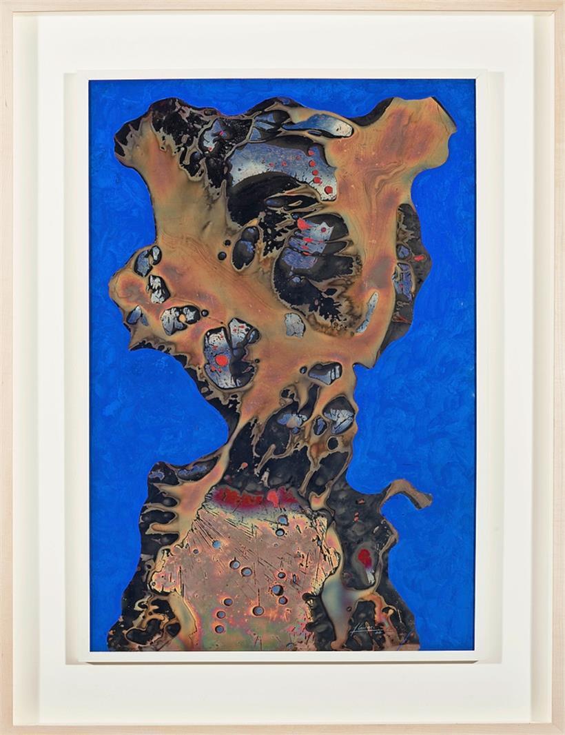 Arthur Unger, Muntu (2000), pyrochimiogramme sur cuivre, 85 x 50 cms, Collection Arthur Unger
