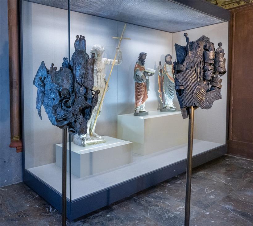 „Artmix“: Die Josephskirche ist momentan Schauplatz einer Esch2022-Ausstellung. Skulpturen von Bettina Scholl-Sabbatini gehören auch dazu.
