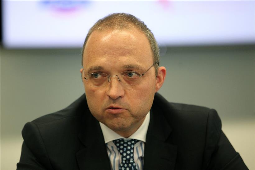 Athanassios Filippou, operationeller Direktor des Familienunternehmens Fage, bei der Vorstellung der Pläne im Jahr 2016
