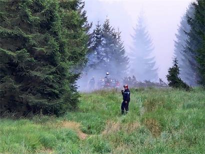 Auch Feuerwehrleute aus Luxemburg waren im Hohen Venn in Ostbelgien im Einsatz