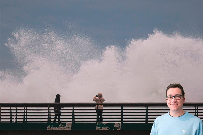 Auch an der französischen Atlantikküste, wie hier in Les Sables-d’Olonne, war „Eowyn“ deutlich zu spüren
