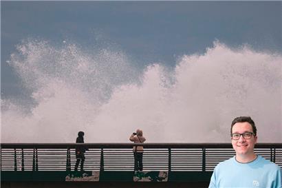 Auch an der französischen Atlantikküste, wie hier in Les Sables-d’Olonne, war „Eowyn“ deutlich zu spüren
