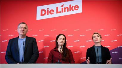 Jan van Aken, Ines Schwerdtner und Nina Bömelburg von Die Linke nach enttäuschendem Ergebnis bei Landtagswahl Rheinland-Pfalz