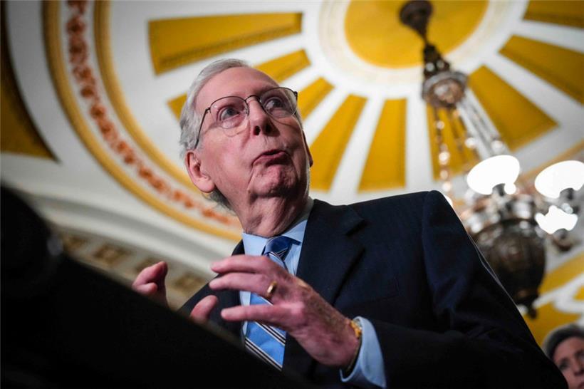 Auch der republikanische Minderheitenführer im US-Senat, Mitch McConnell, spricht sich für Hilfen an Israel und die Ukraine aus

