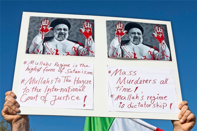 Auch in anderen Städten, wie hier in Genf, wurde am Wochenende gegen das Mullah-Regime in Iran demonstriert
