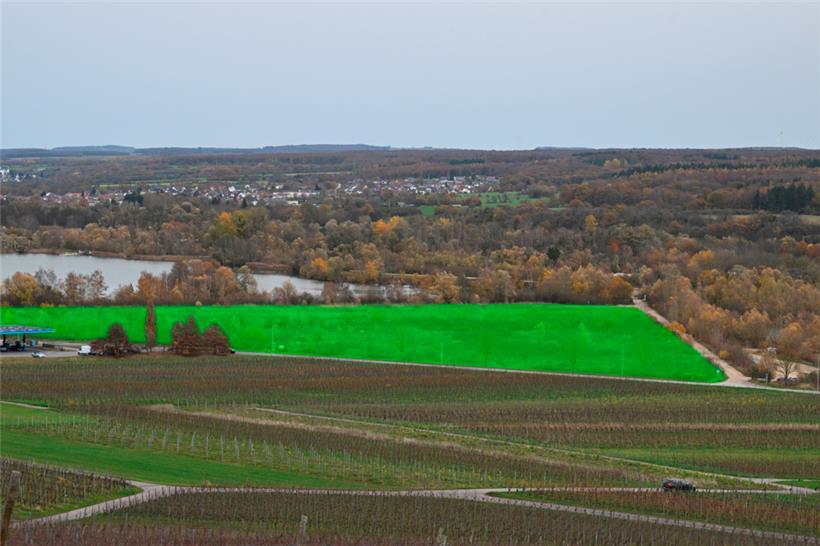 Auf dem Areal „Klosbam“ (grün eingezeichnet) entsteht für rund 120 Millionen Euro das Projekt „Campus Baggerweier“
