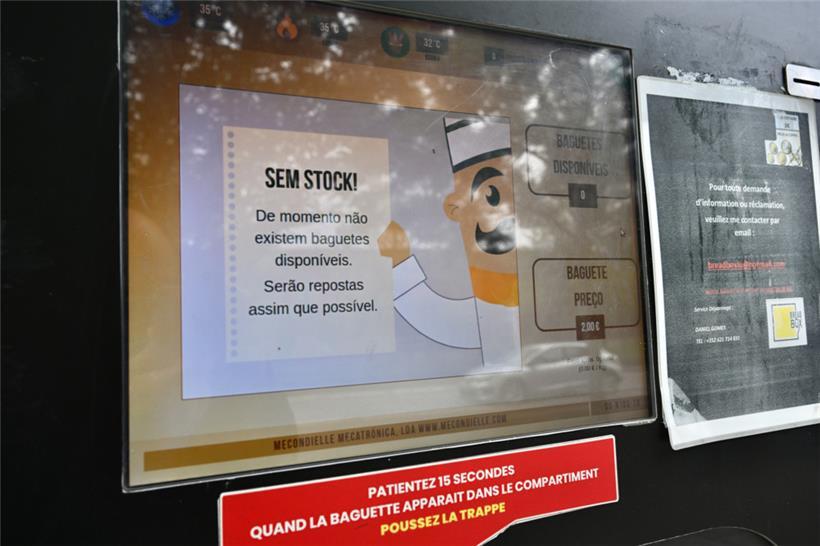 Auf dem Bildschirm tut sich was, ab 1. Juni soll es wieder Baguettes aus dem Automaten geben
