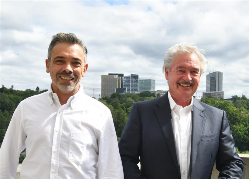 Auf der Terrasse des Außenministeriums: Jean Asselborn und Tageblatt-Redakteur Armand Back vor dem Interview am vergangenen Montag
