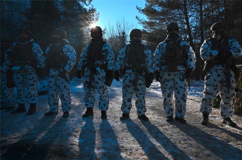 Aufgerüstet und kampferprobt: Ukrainische Soldaten beim Training
