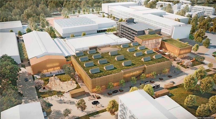 Aus zwei mach vier: Anfang 2024 soll die Erweiterung der Lallinger Sporthalle abgeschlossen sein
